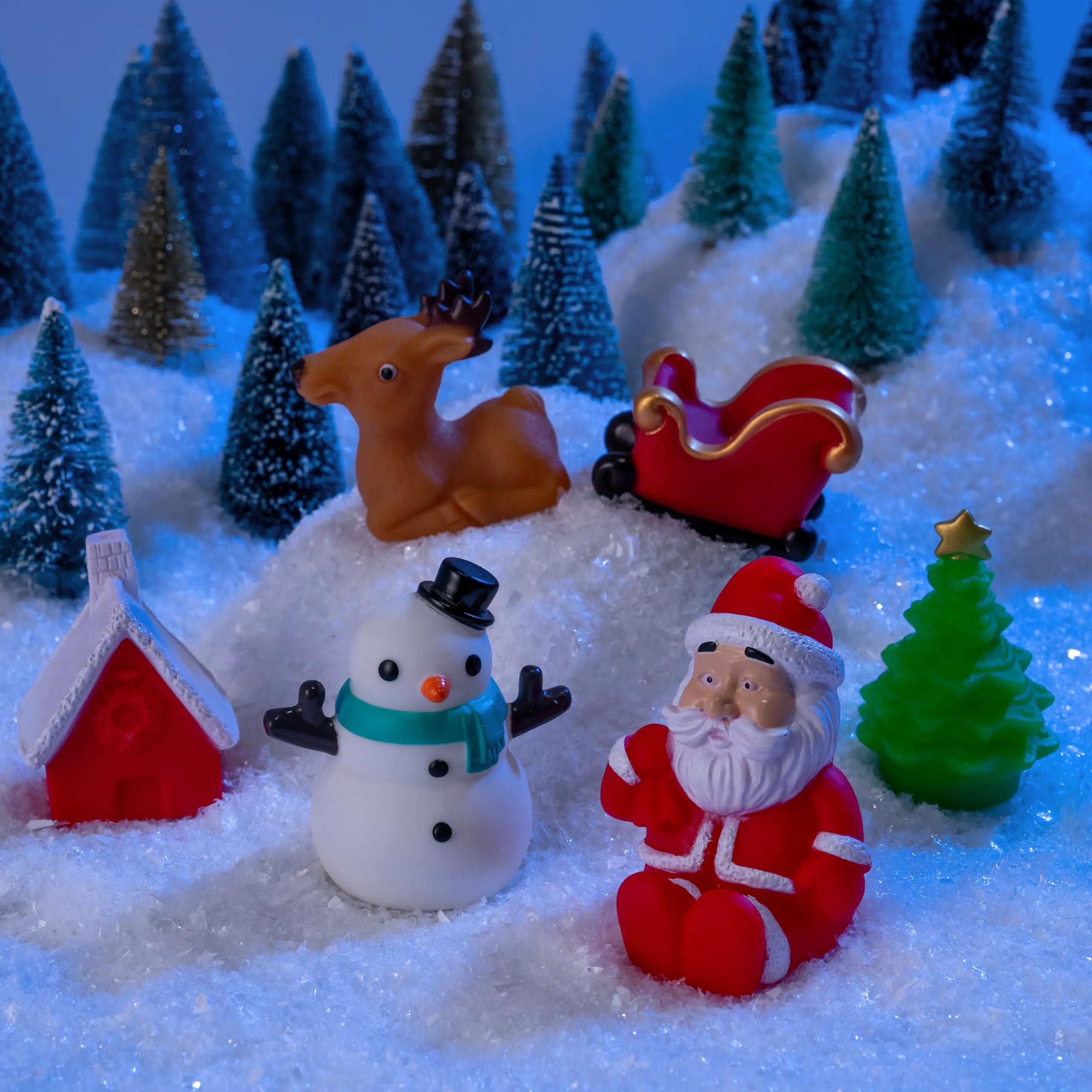 6 Pack Christmas Light Up Bath Toys