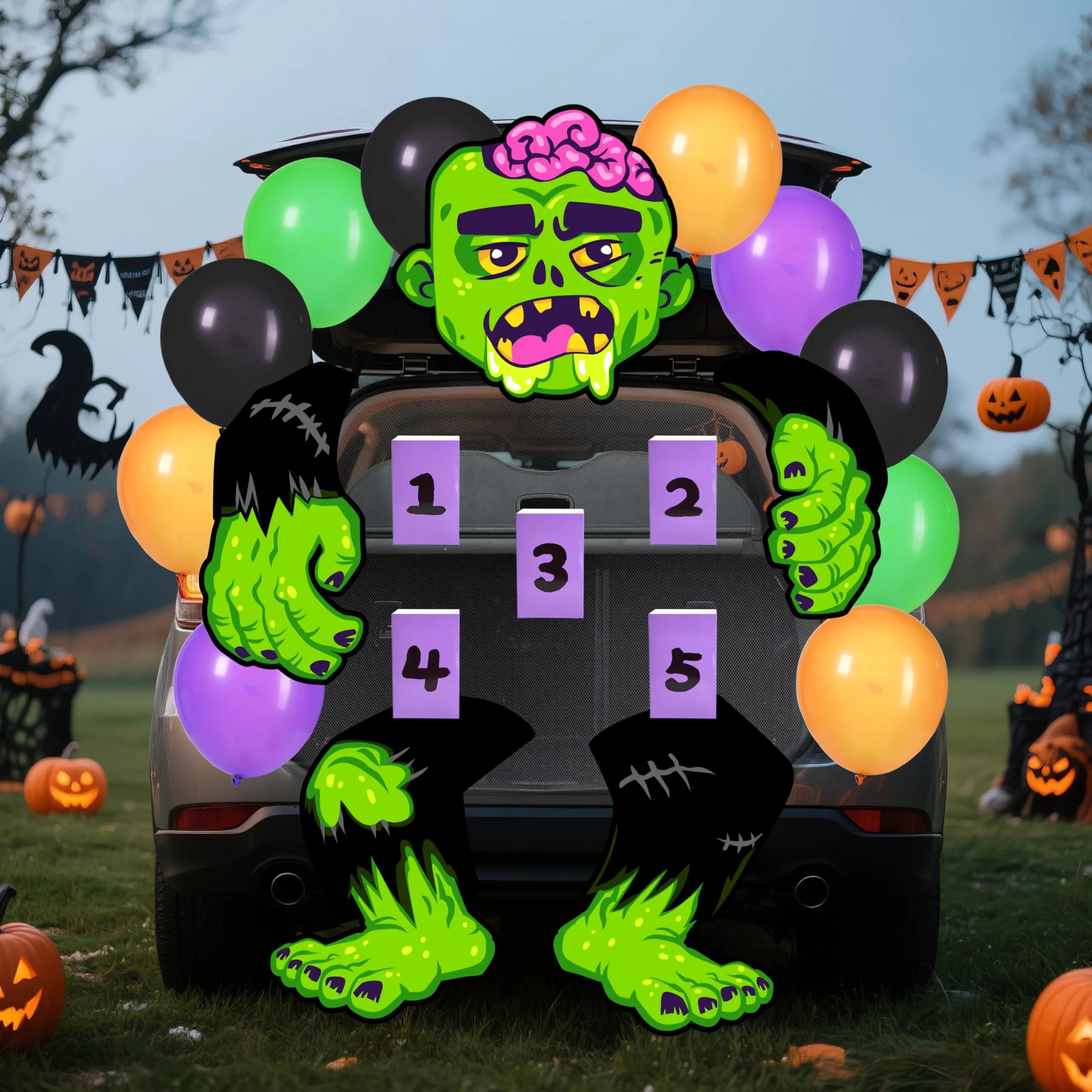 Halloween Trunk or Treat Kit: Zombie Toss Game Theme Decorations