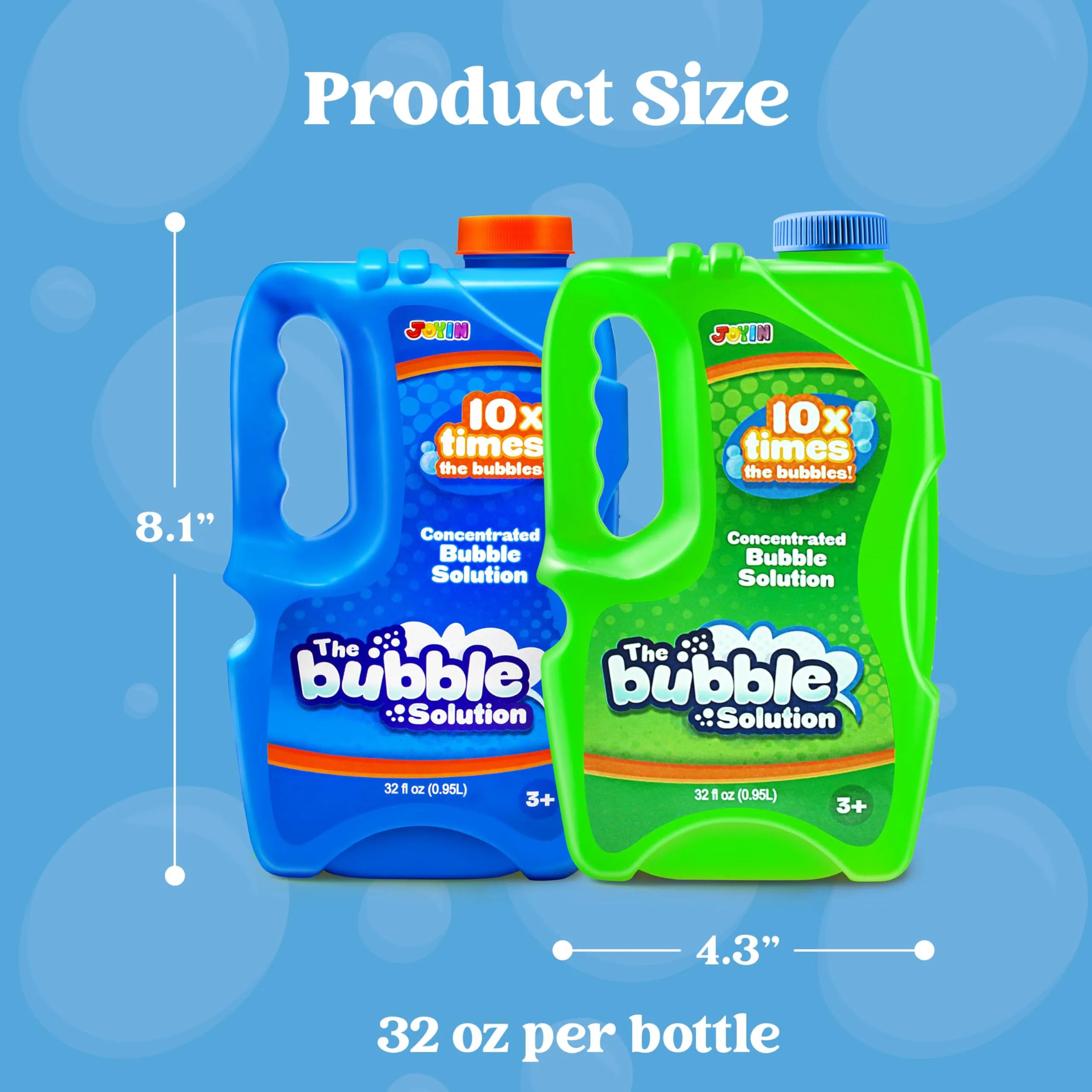 2-Pack Bubbles Refill Solution 64oz (Makes Up to 5 Gallons) for Bubble Machine