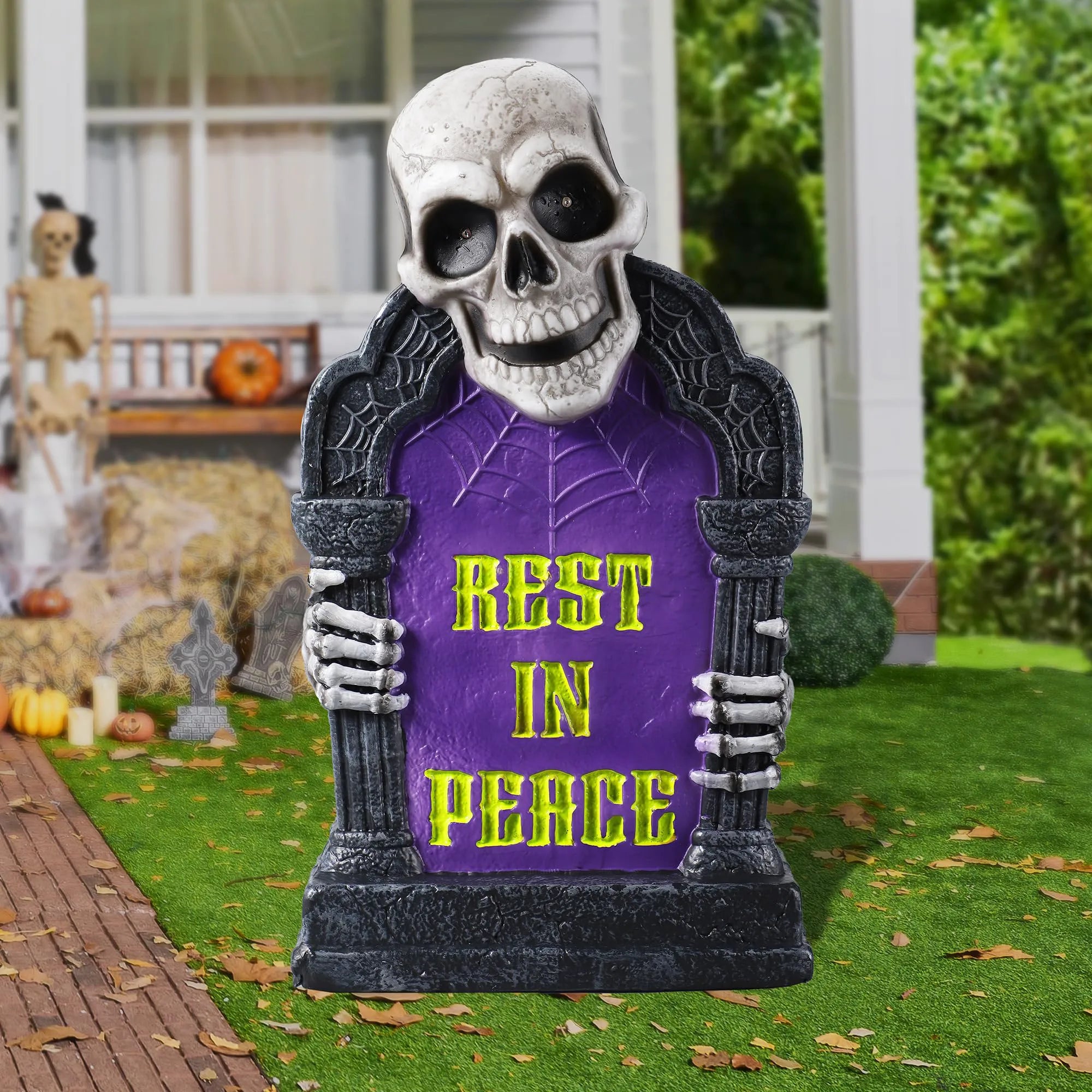 3D Plastic Tombstone for Outdoor Halloween Graveyard Decor