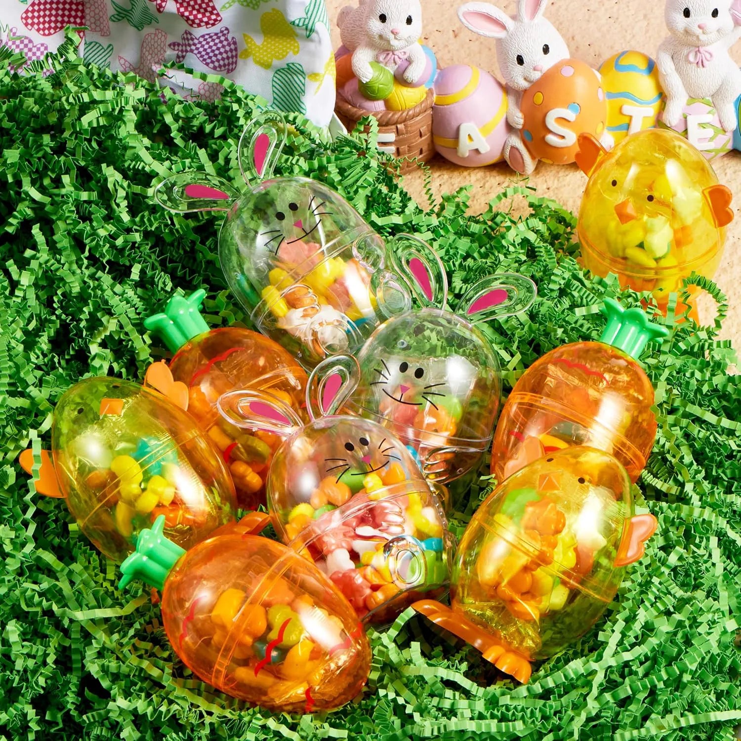 12-Pack Easter Candy-Filled Egg Shell Carrots