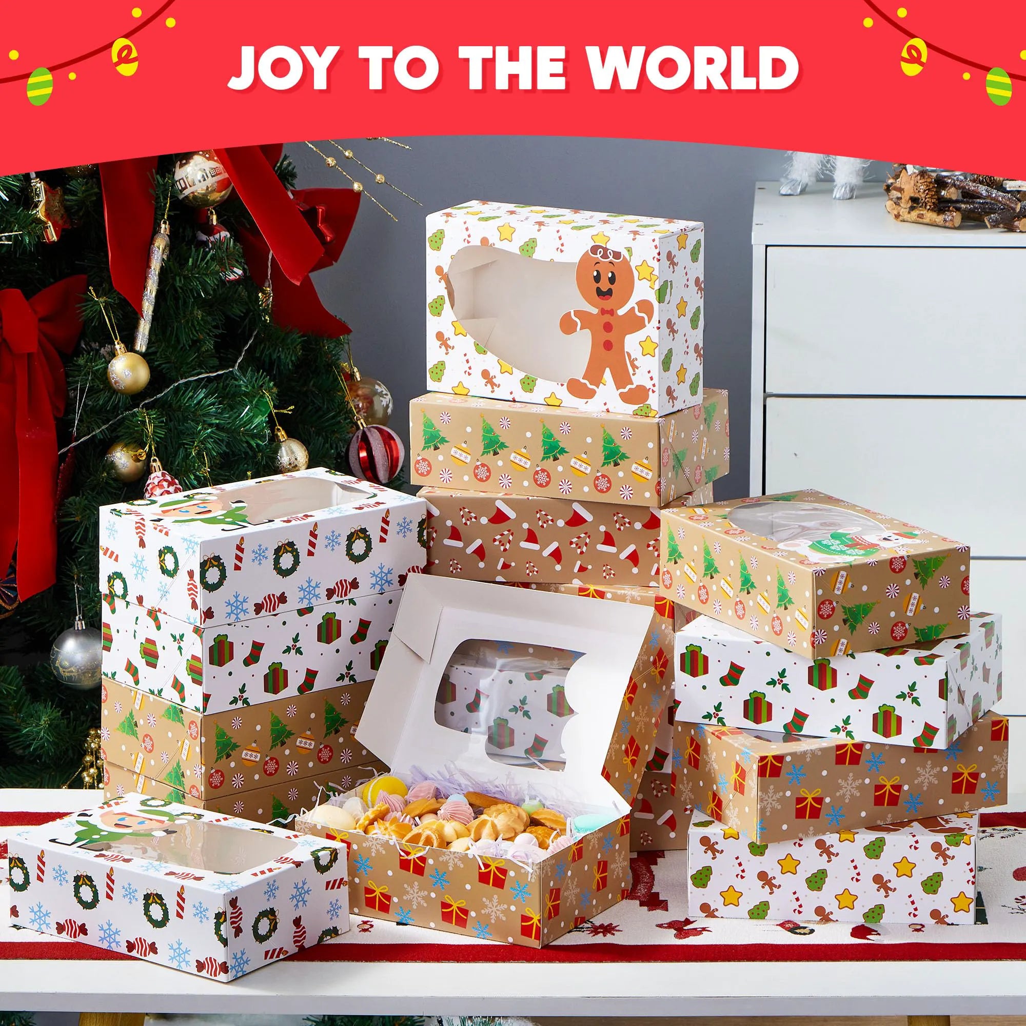 24-Pack Christmas Cookie Boxes with Window