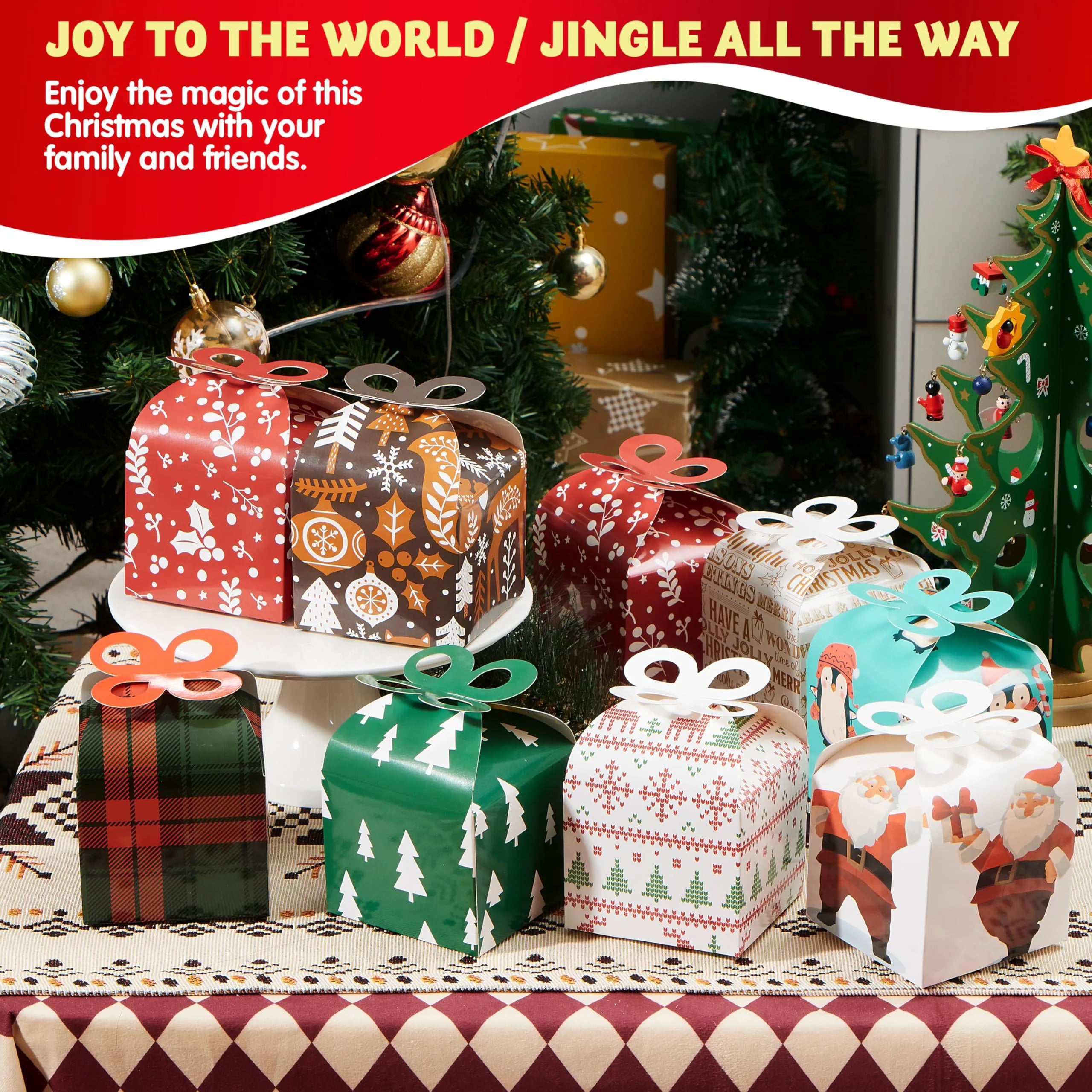 36 PCS Christmas Goody Gift Boxes with Bow