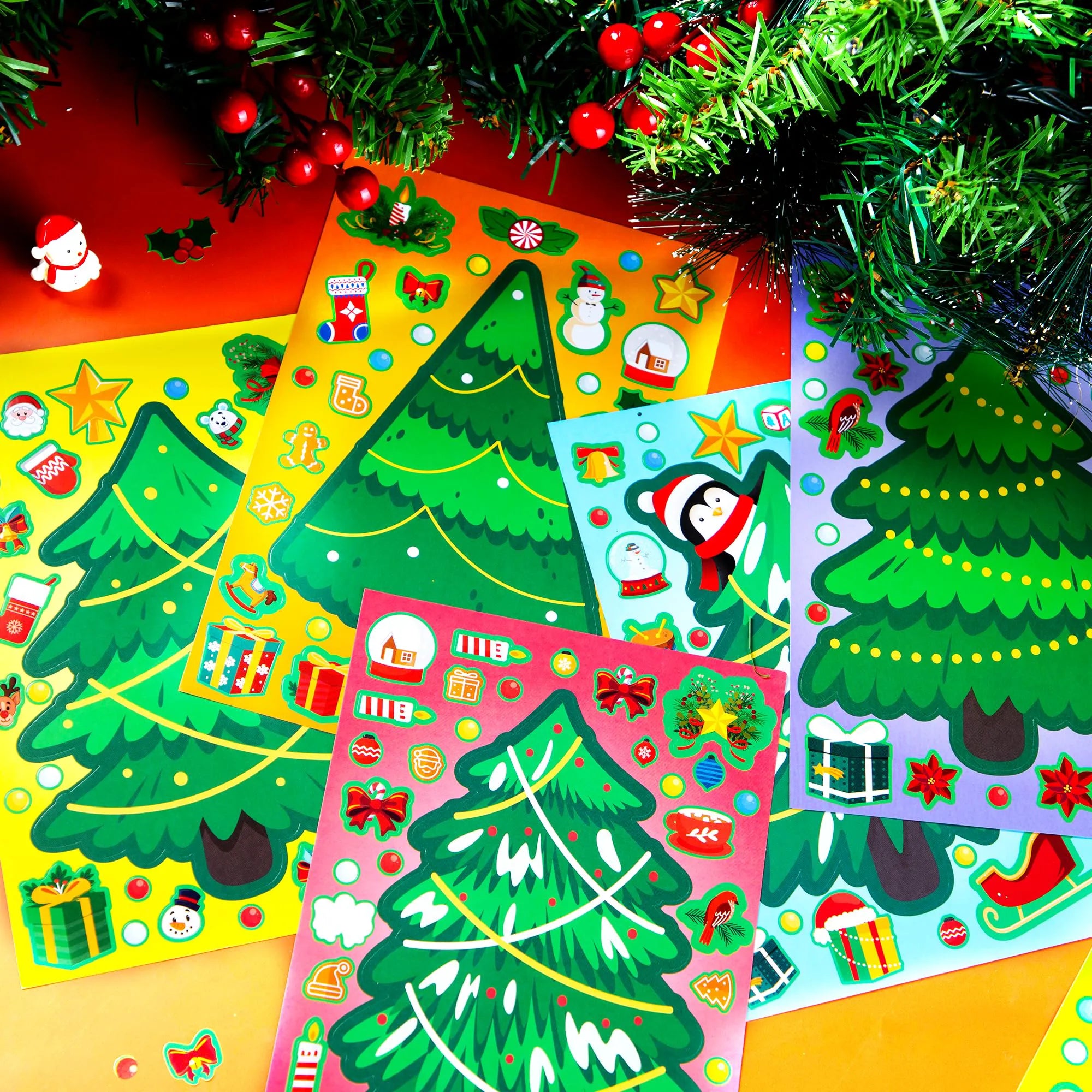 36 Pcs Christmas Tree Stickers - Make Your Own Xmas Stocking Stuffers