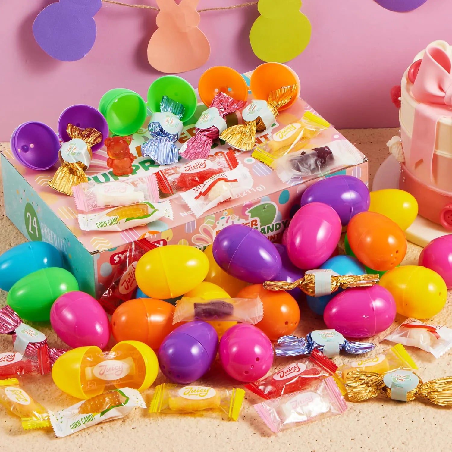 24 Pack Easter Candy-Filled Plastic Eggs