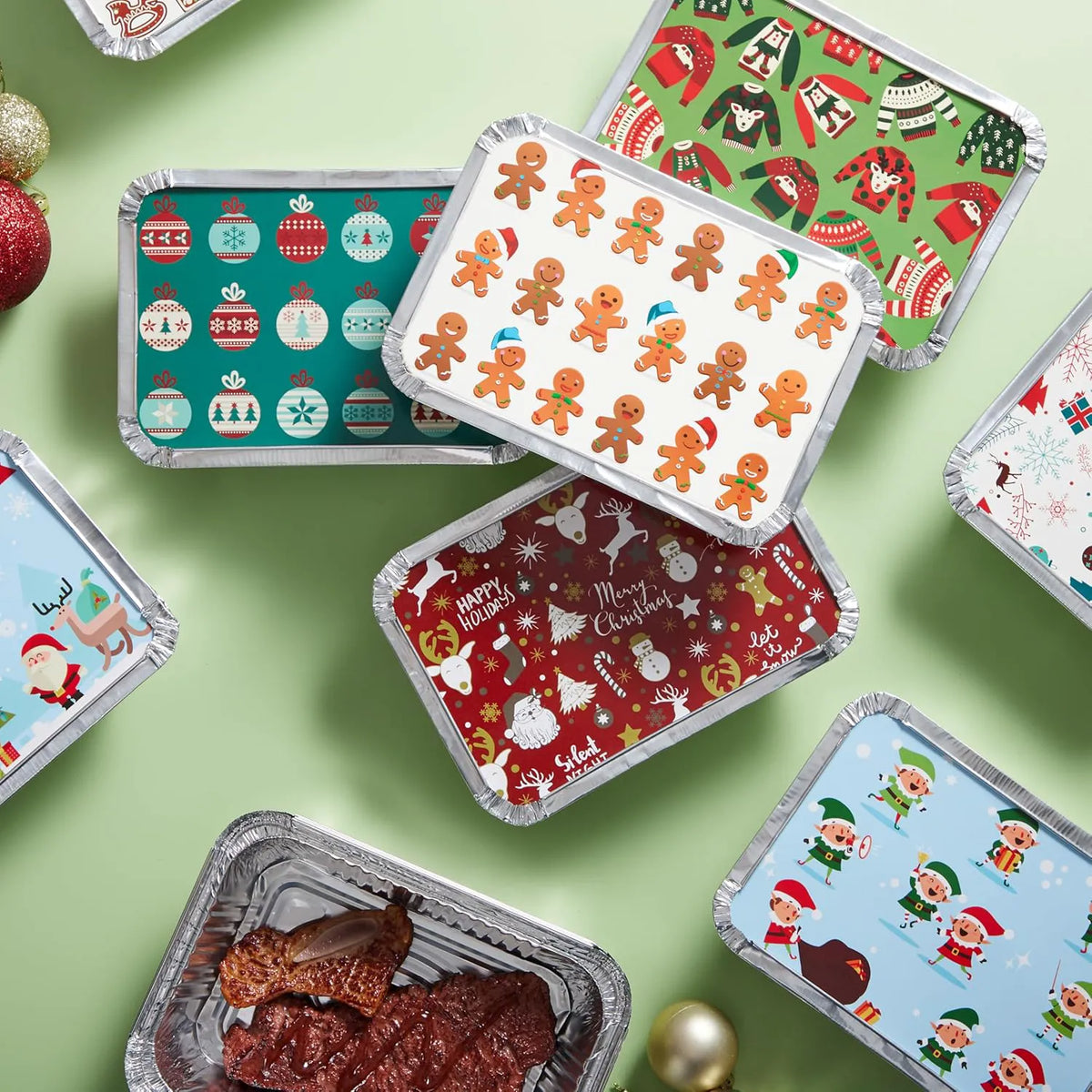48-Piece Christmas Cookie Tins with Lids for Gift Giving