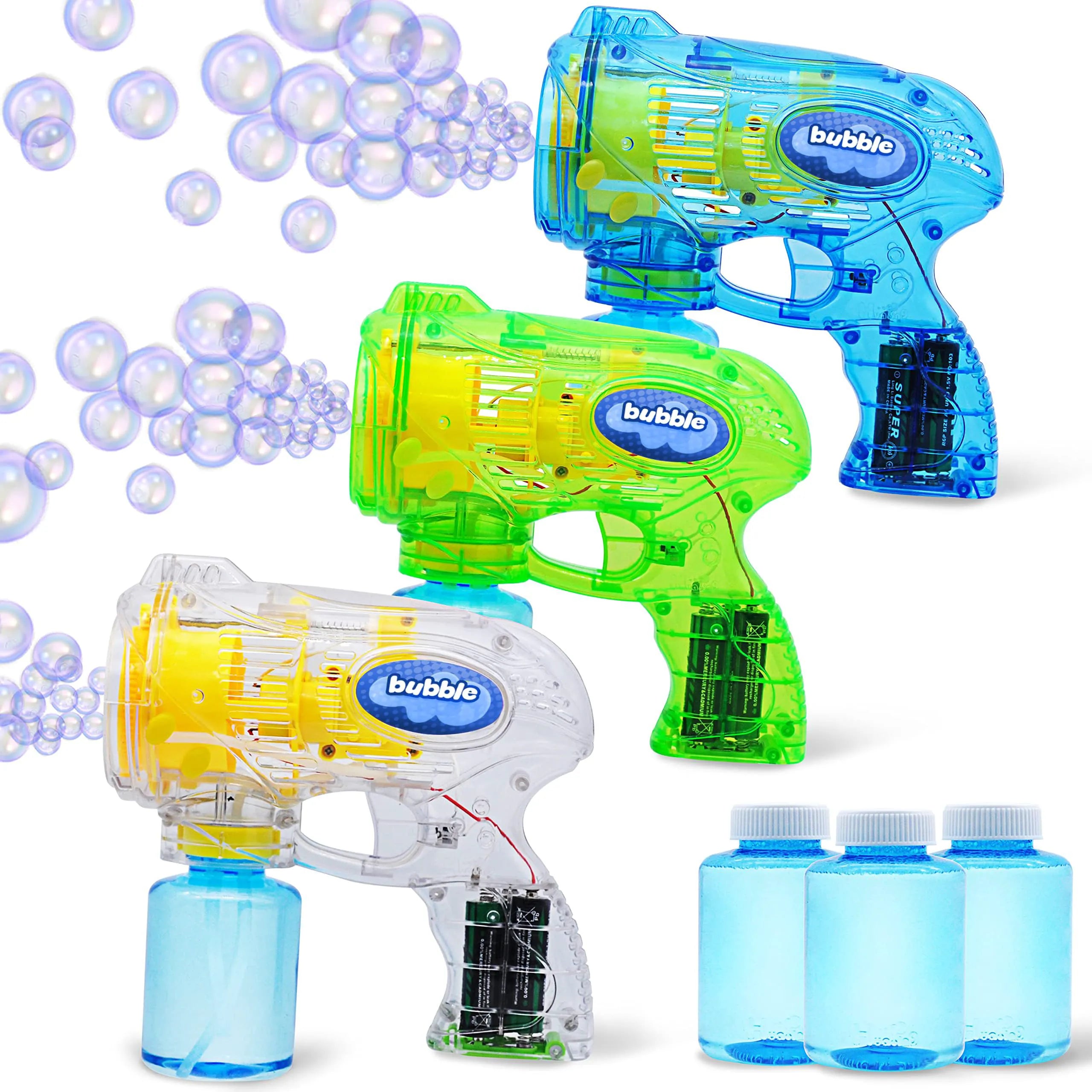 Bubble Guns - 3 Colors, 5 Built-in Wands