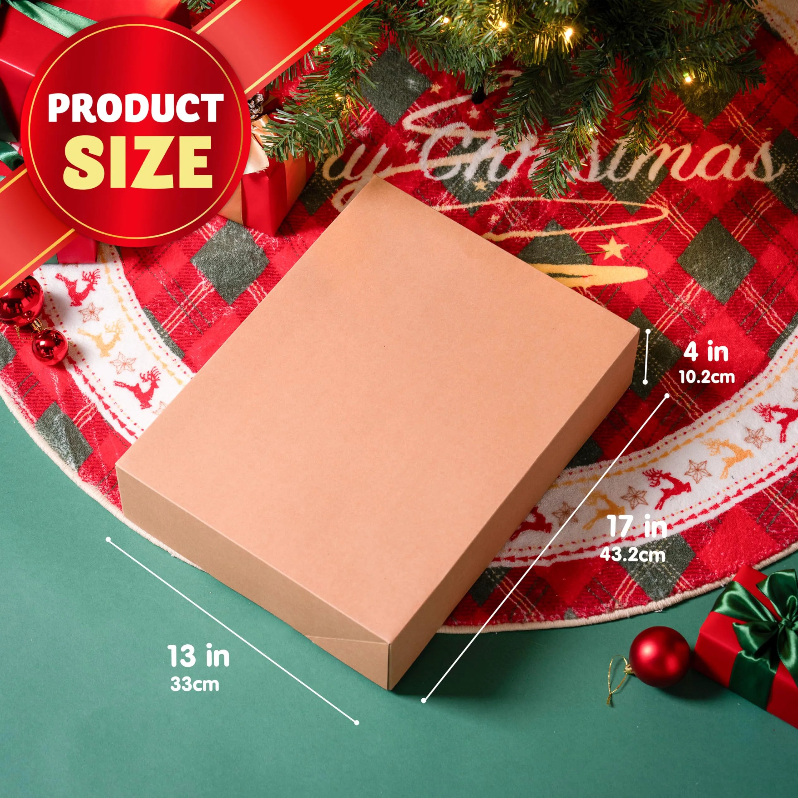 12 Pack 17" x 13" x 4" Large Christmas Gift Boxes with Lids for Presents