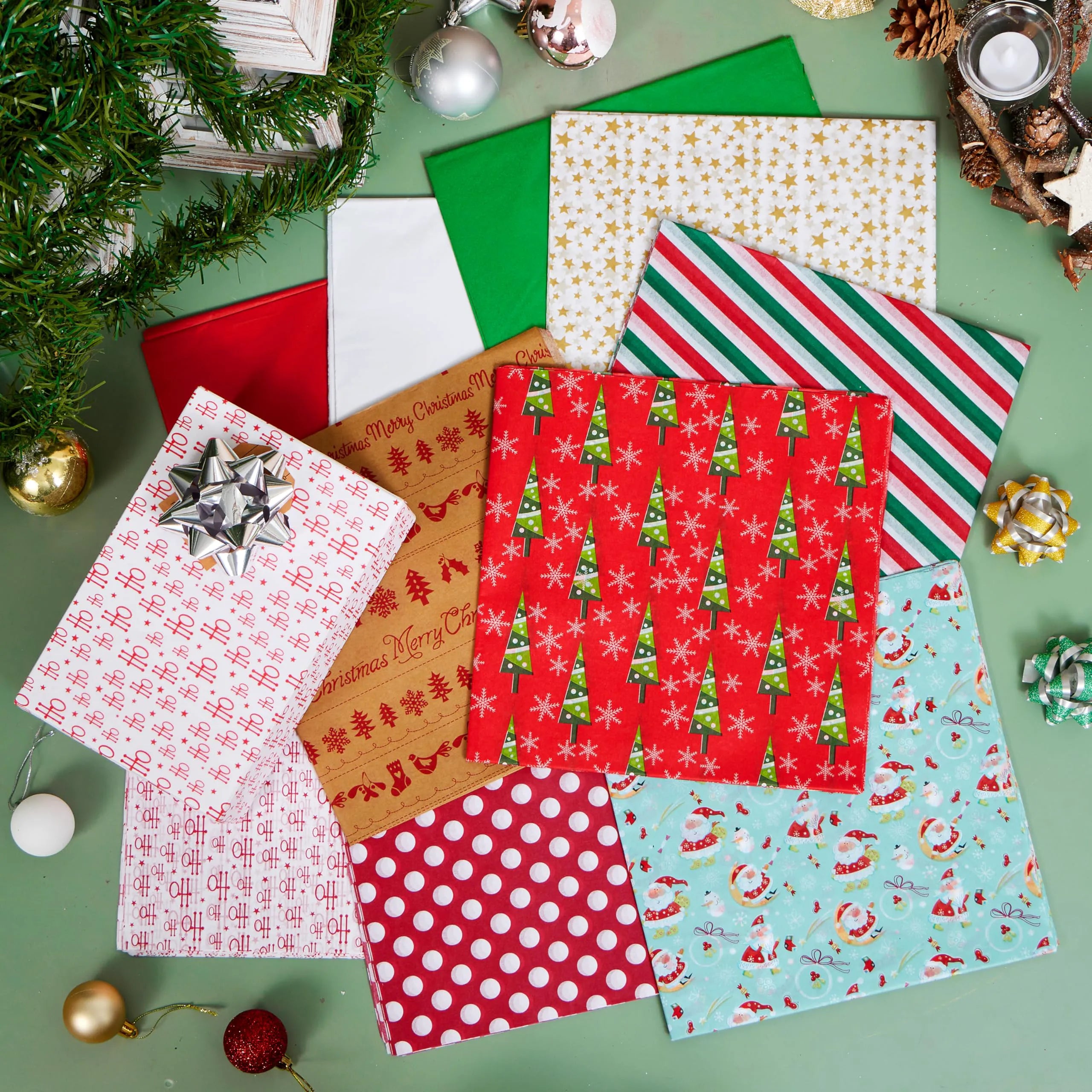 150 Sheets Christmas Tissue Paper Assorted Design