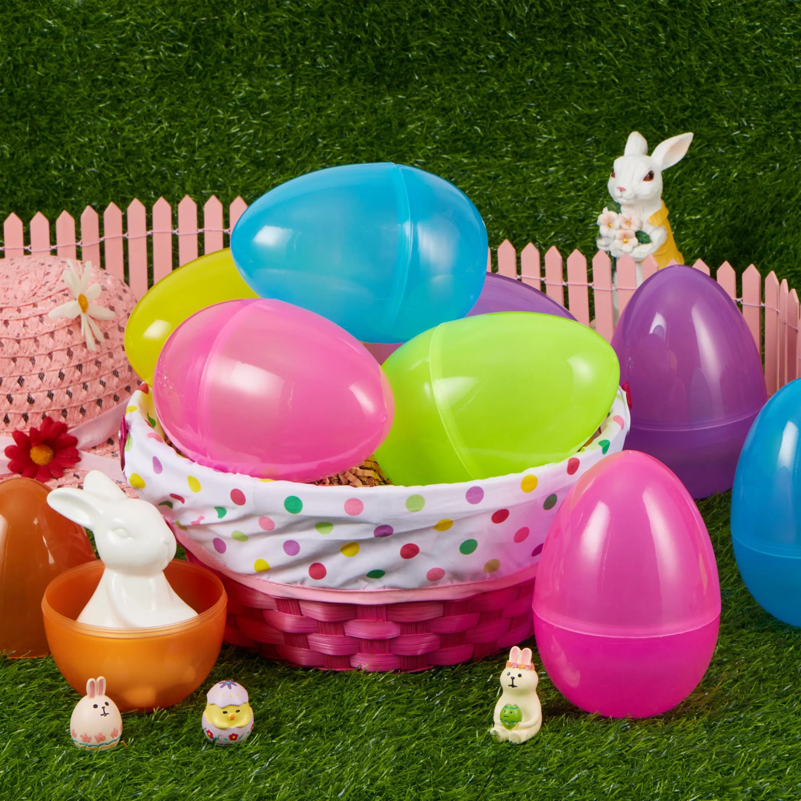 6Pcs Large Clear Easter Eggs, 6 Inches Jumbo Plastic Eggs Fillable for Easter Hunt