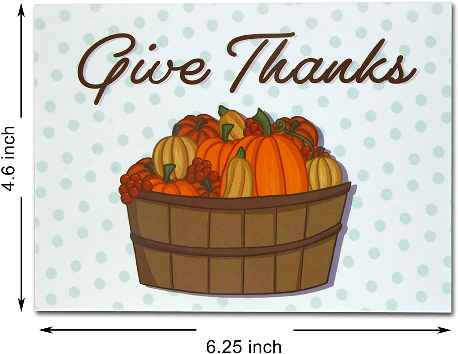 Thanksgiving Pumpkin Greeting Cards, 36 Pack