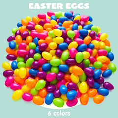 100 Colorful Bright Plastic Easter Egg Shells (2.3 in)