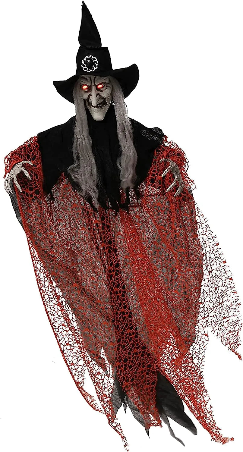 51-Inch Light-Up Hanging Witch Decorations (2-Pack)