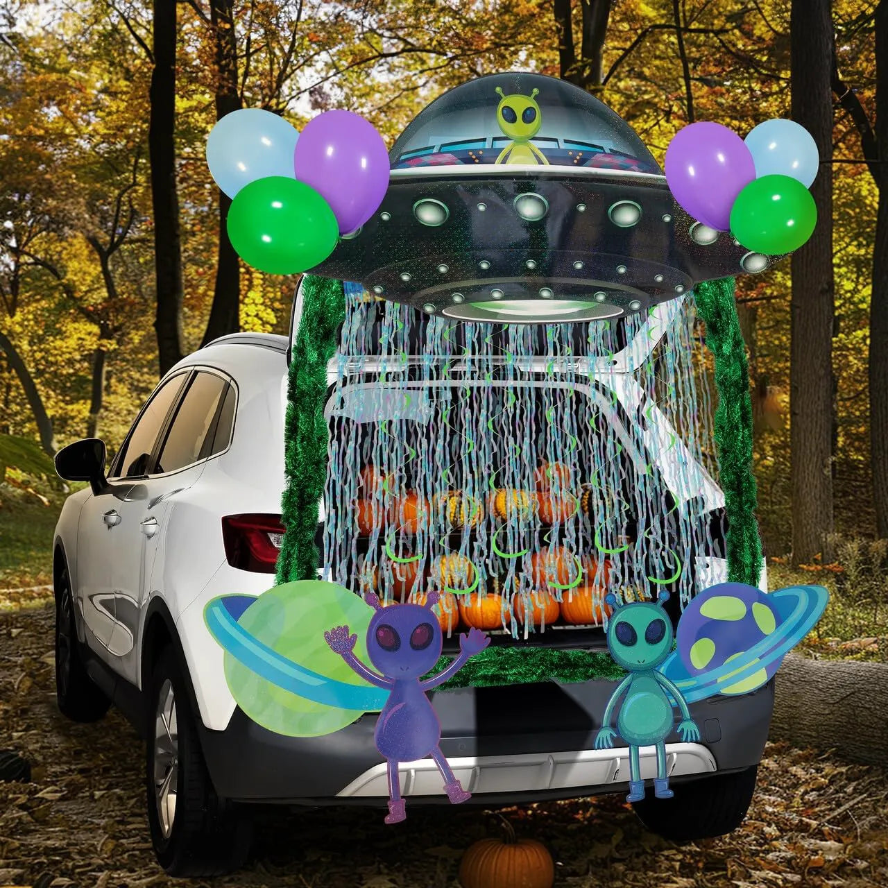 Halloween UFO Aliens Trunk Or Treat Car Decorations Kit