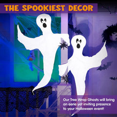 2Pcs Tree Wrap Decoration Ghost 53in