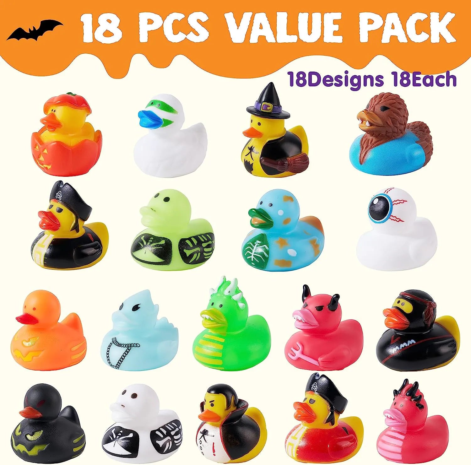 Halloween Rubber Duckies - 18 Pack