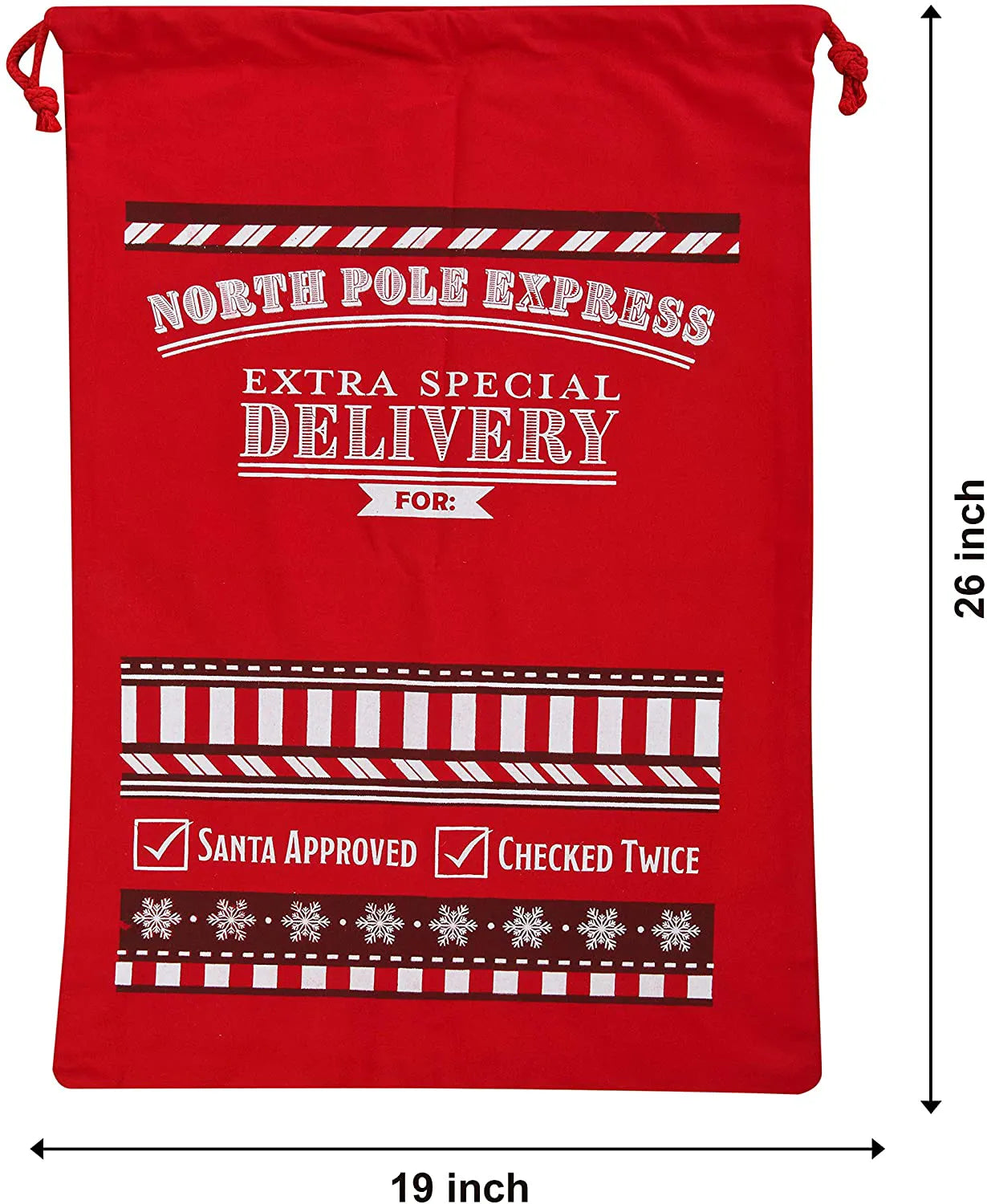 Large Santa Sacks Gift Bags, 3 Pack