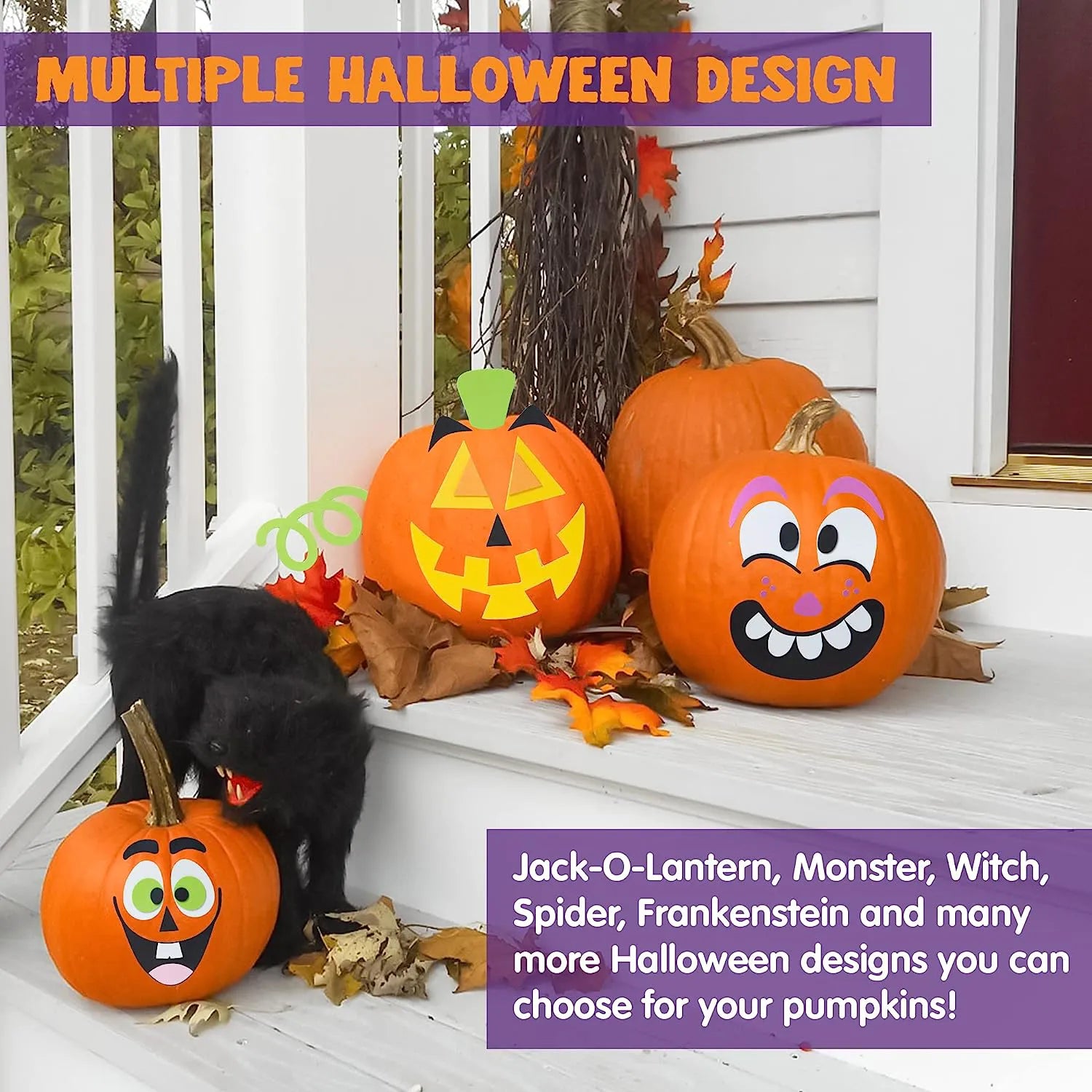 16 Foam Halloween Pumpkin Decorating Craft Kit