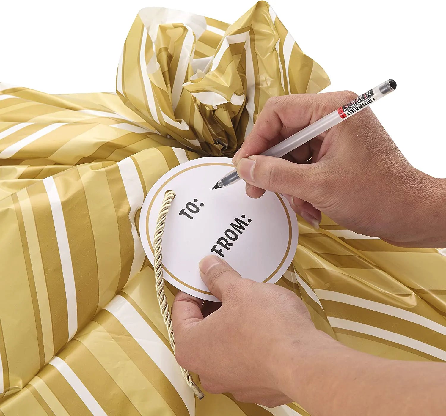 Holiday Golden Plastic Gift Bags