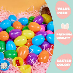 100 Colorful Bright Plastic Easter Egg Shells (2.3 in)