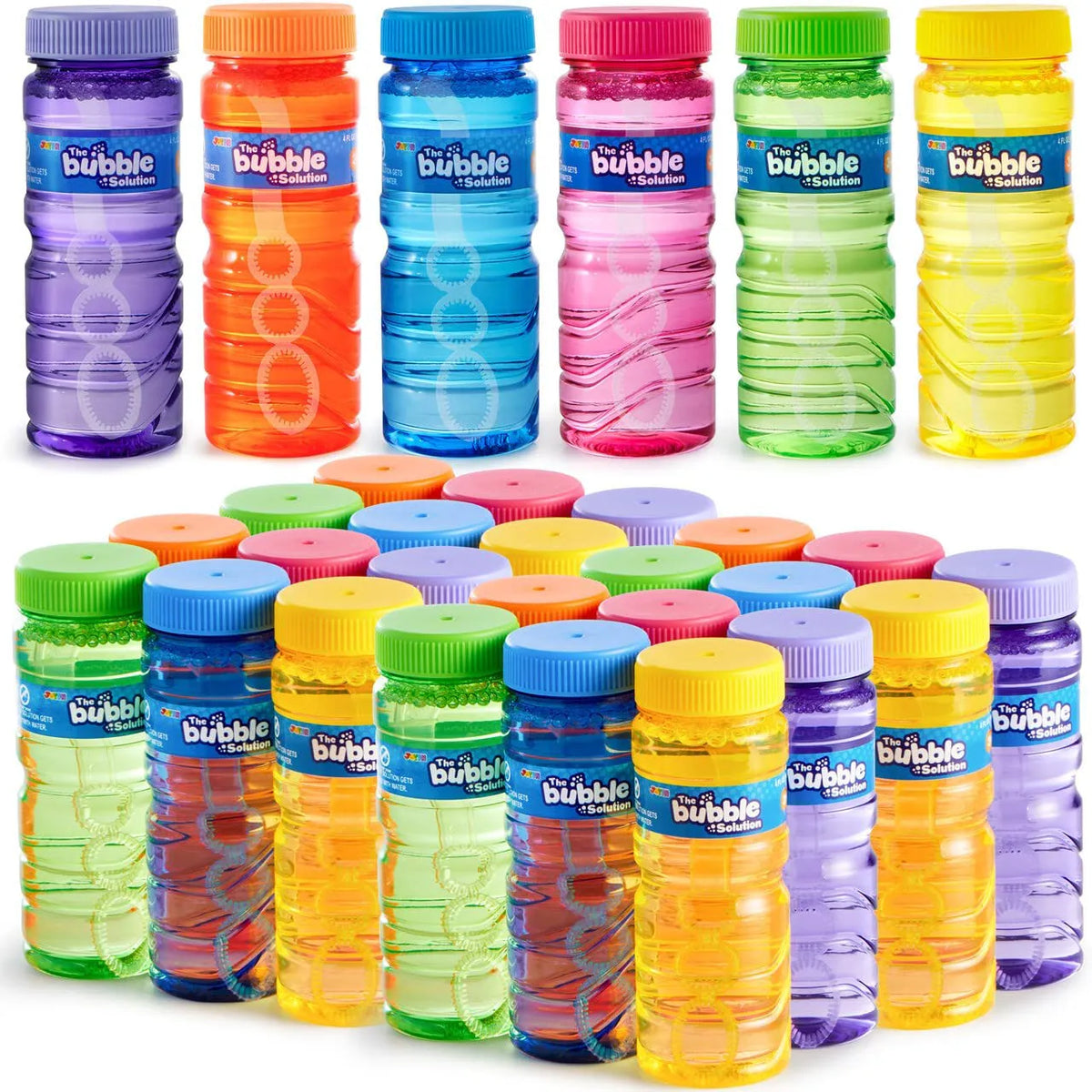 4 oz Bubble Bottles with Wand, 24 Pack