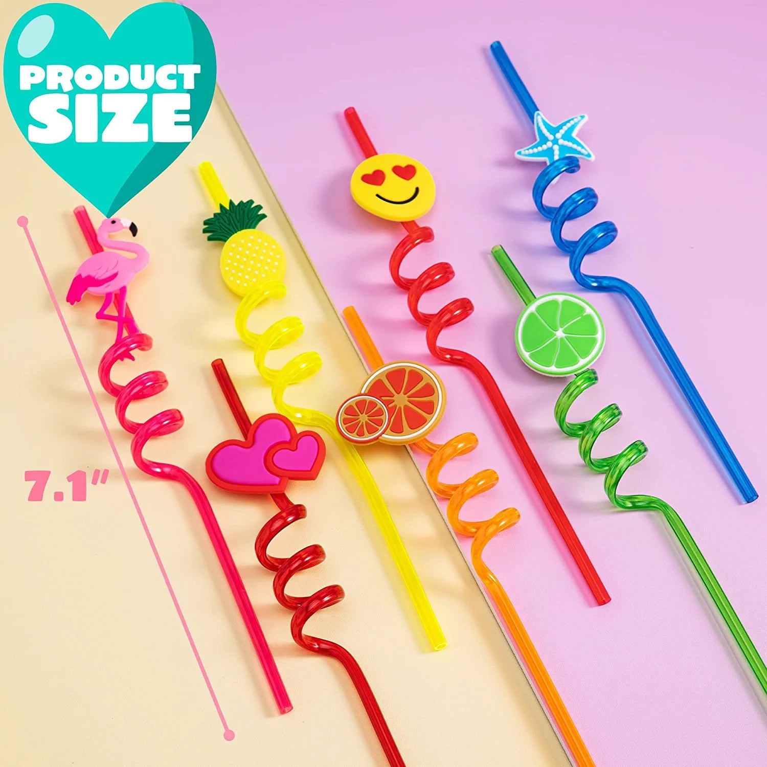 28 Reusable Drinking Straws with Kids' Valentine Cards for Valentine Party Favors