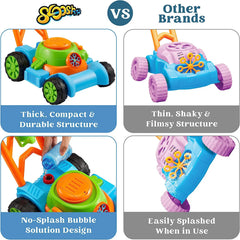 Sloosh Bubble Lawn Mower Toddler Toys, Blue