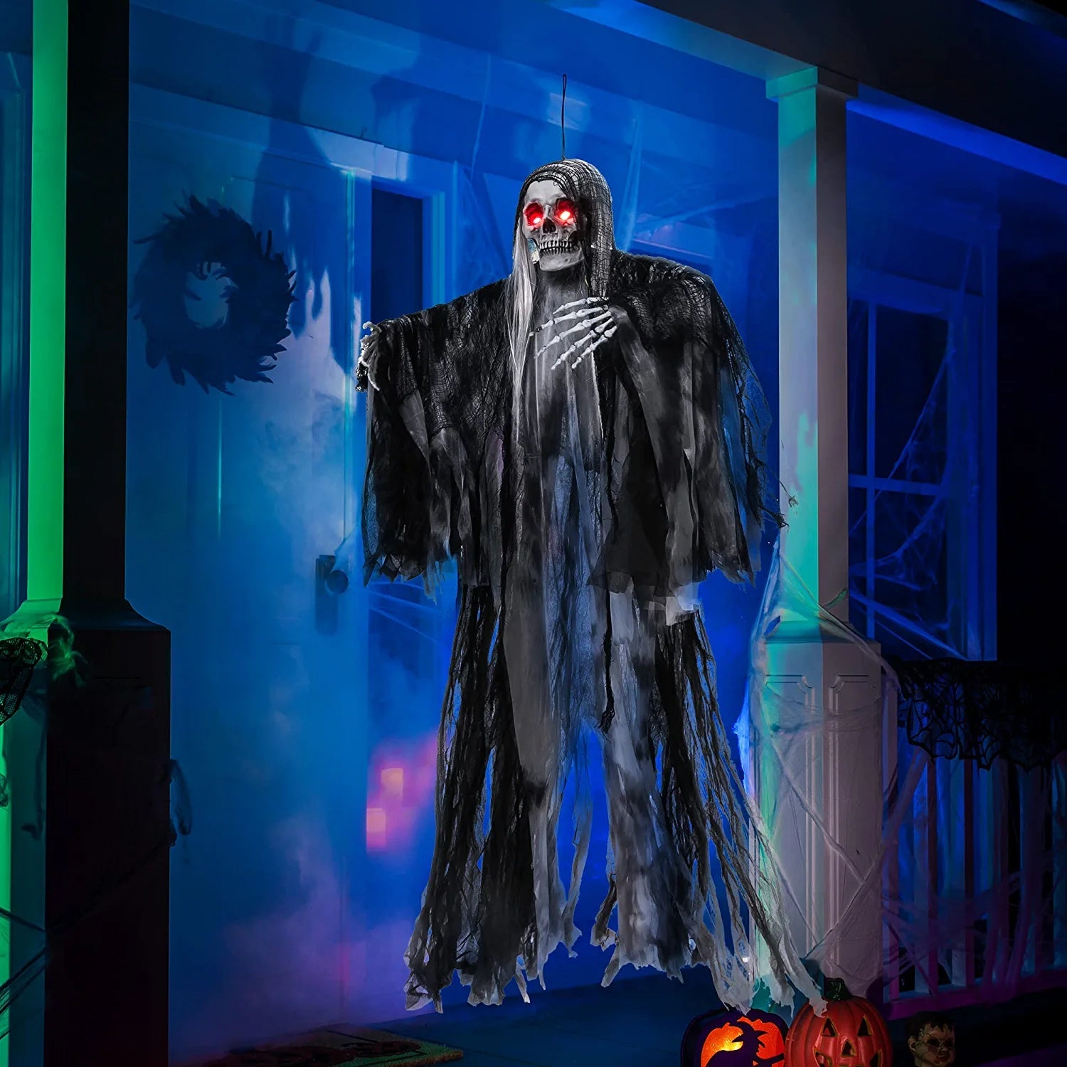 59in Hanging Grim Reaper with Glowing Eyes and Creepy Sound