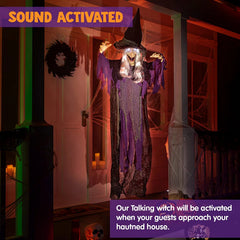 72in Hanging Talking Witch With Light-up Eyes