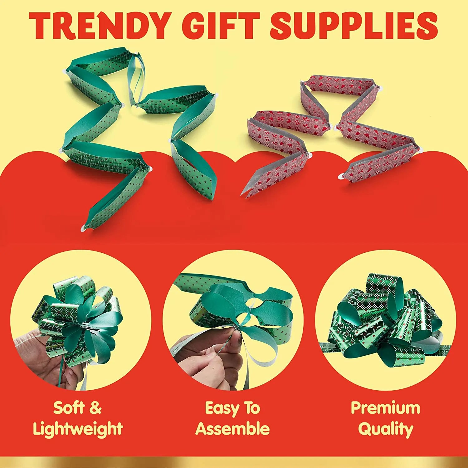 36-Pack Christmas Gift Wrap Ribbon Pull Bows