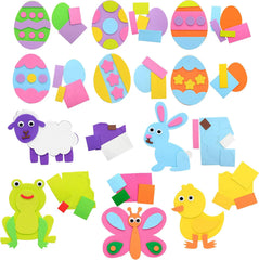 JOYIN 24 Pack Easter Foam Magnet DIY Craft Set for Egg Hunt and Basket Stuffers