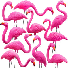 10 Pink Flamingo Yard Ornaments - Small