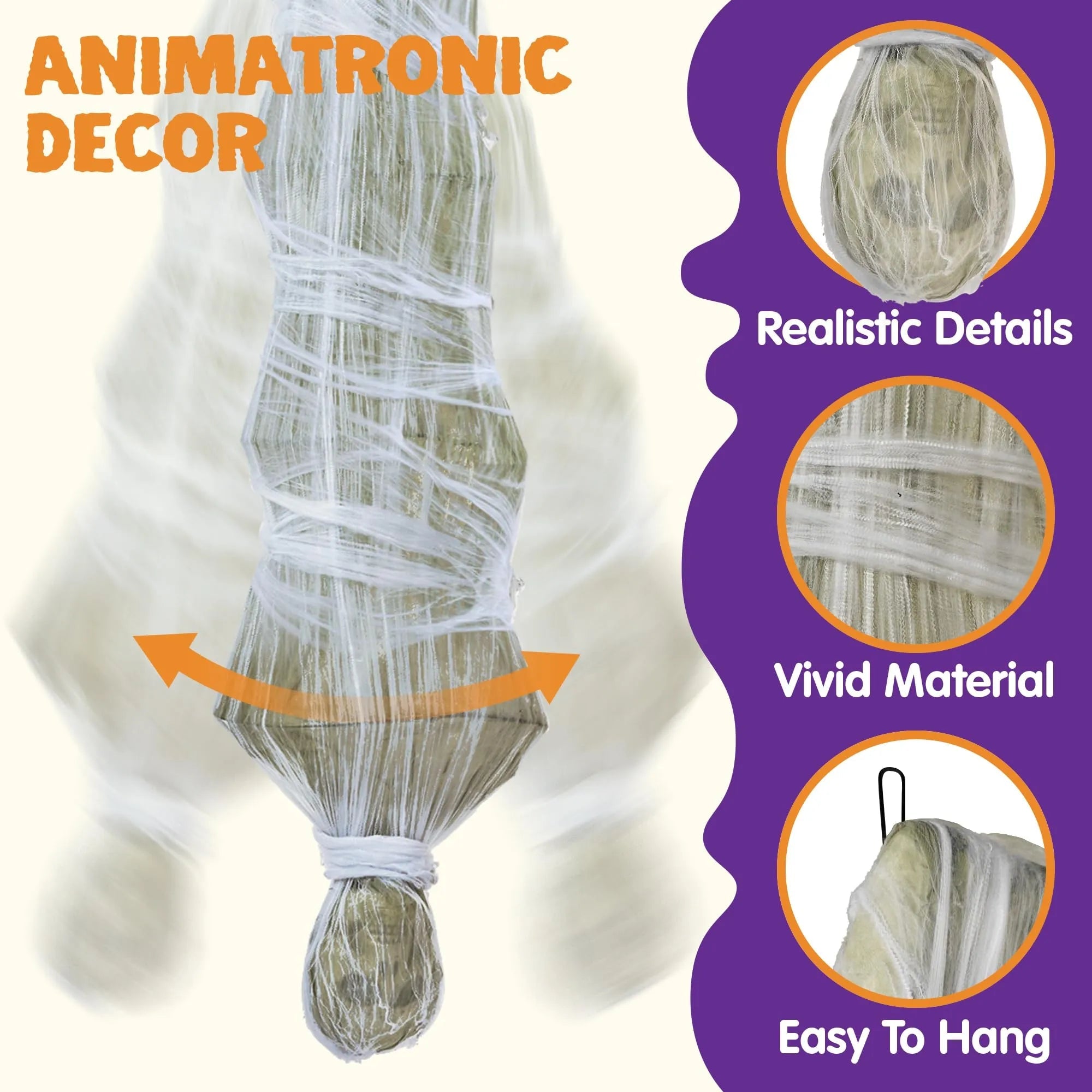 72-Inch Hanging Cocoon Corpse for Halloween Outdoor Decoration