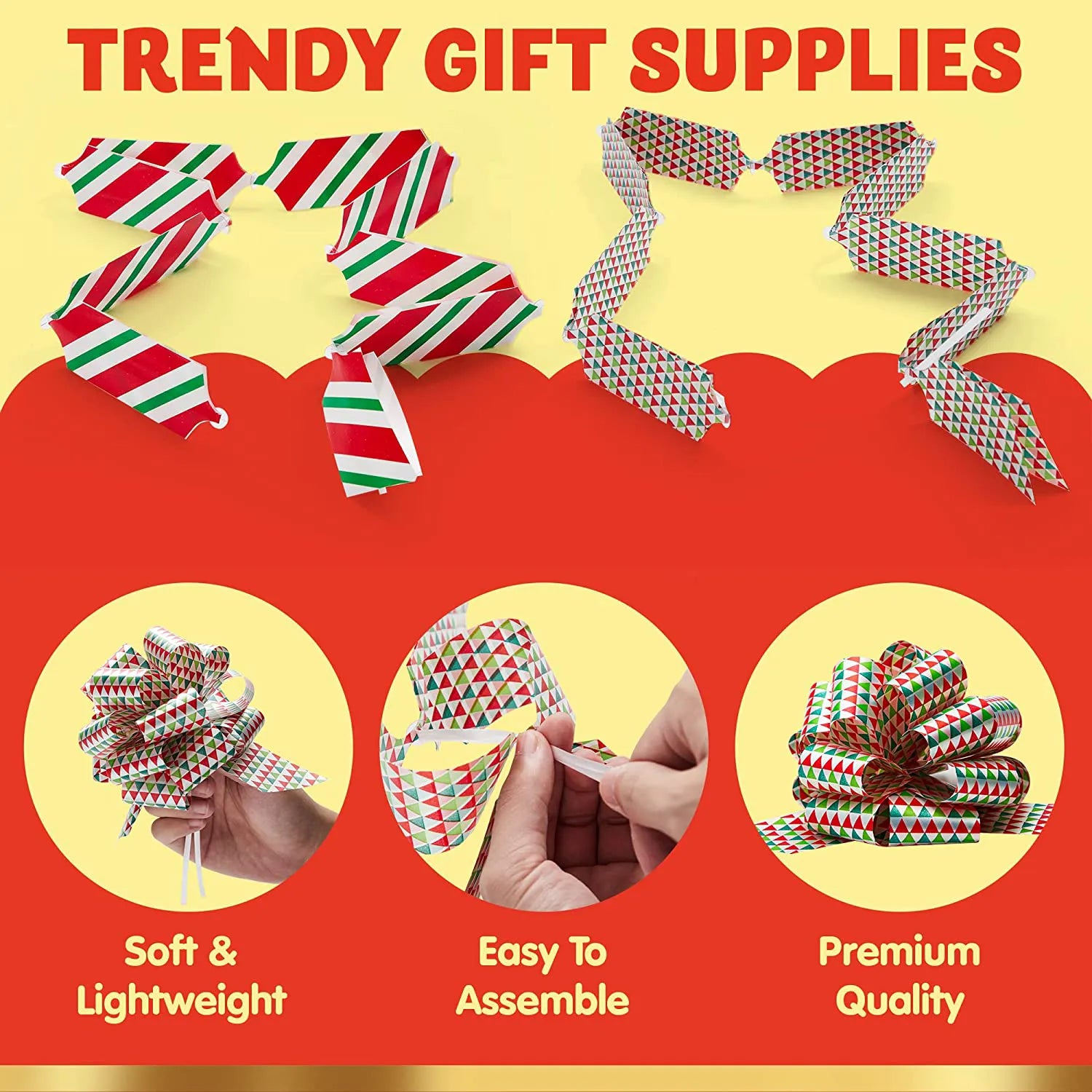 24 Pieces Christmas Gift Wrapping Ribbon