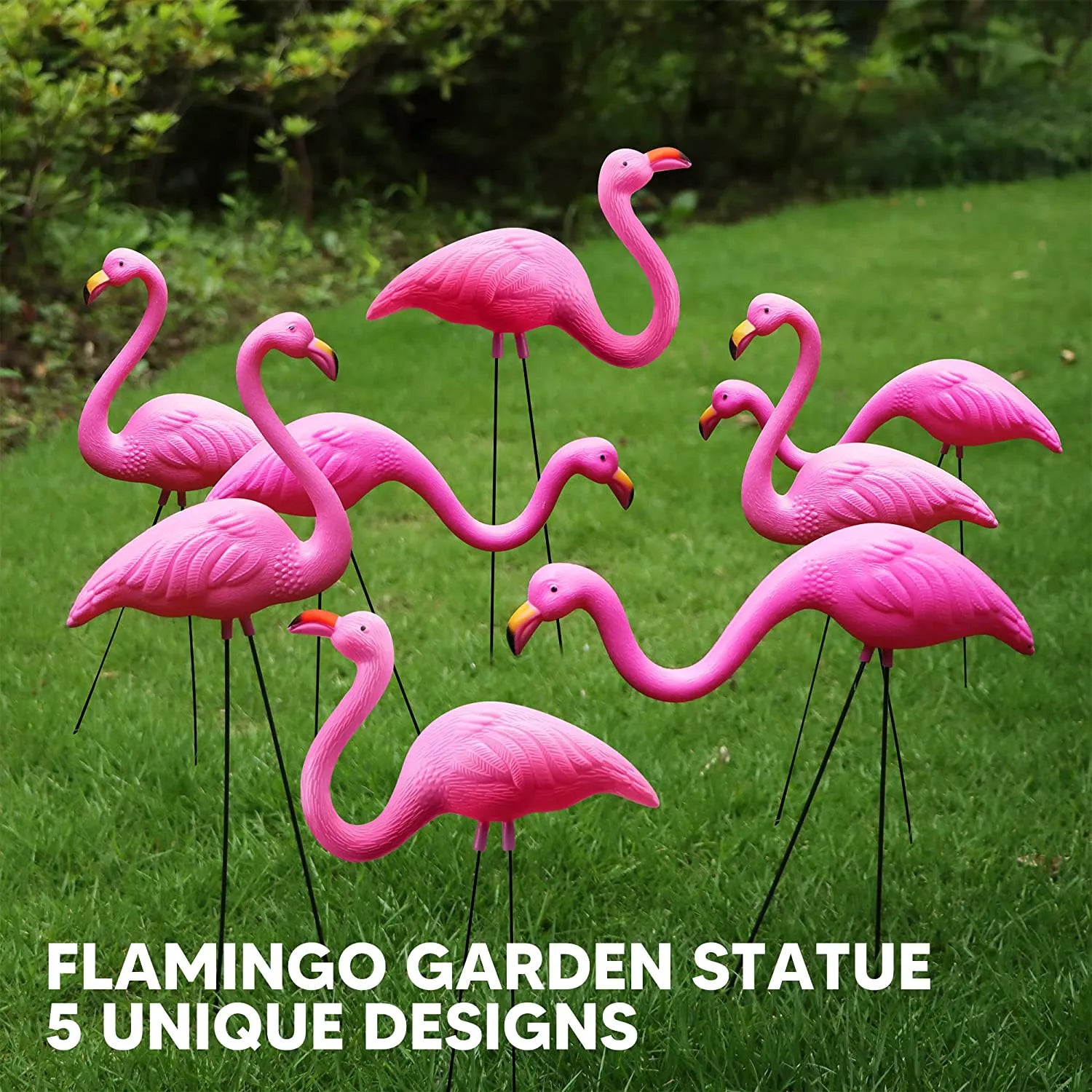 10 Pink Flamingo Yard Ornaments - Small
