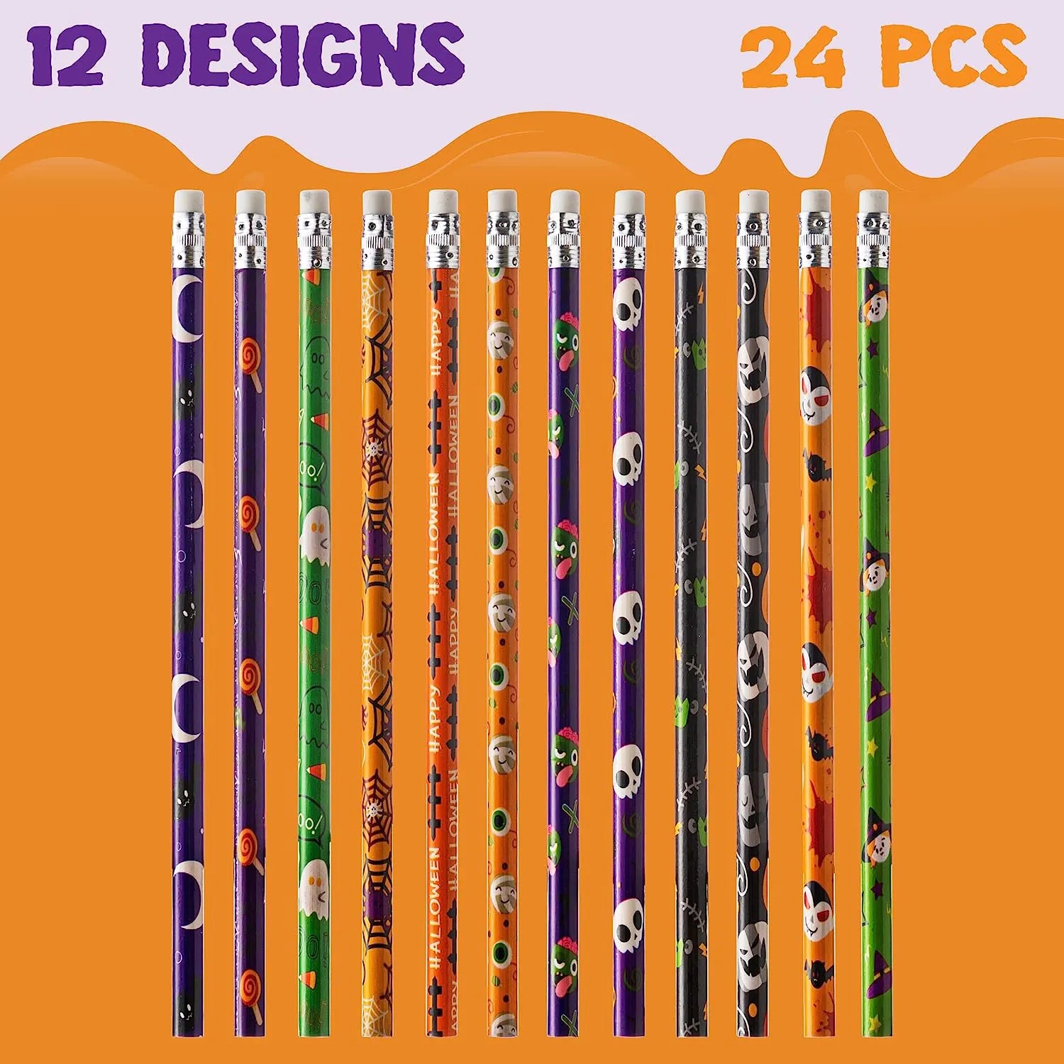 Halloween Pencil, Ruler & Notepad Set - 24 Pack