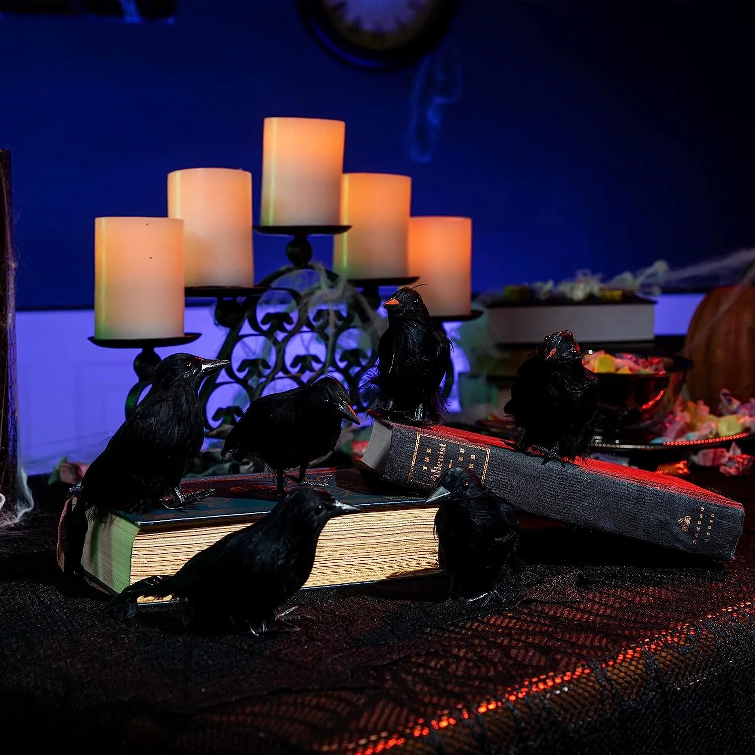 6-Pack Halloween Crow Decoration Set