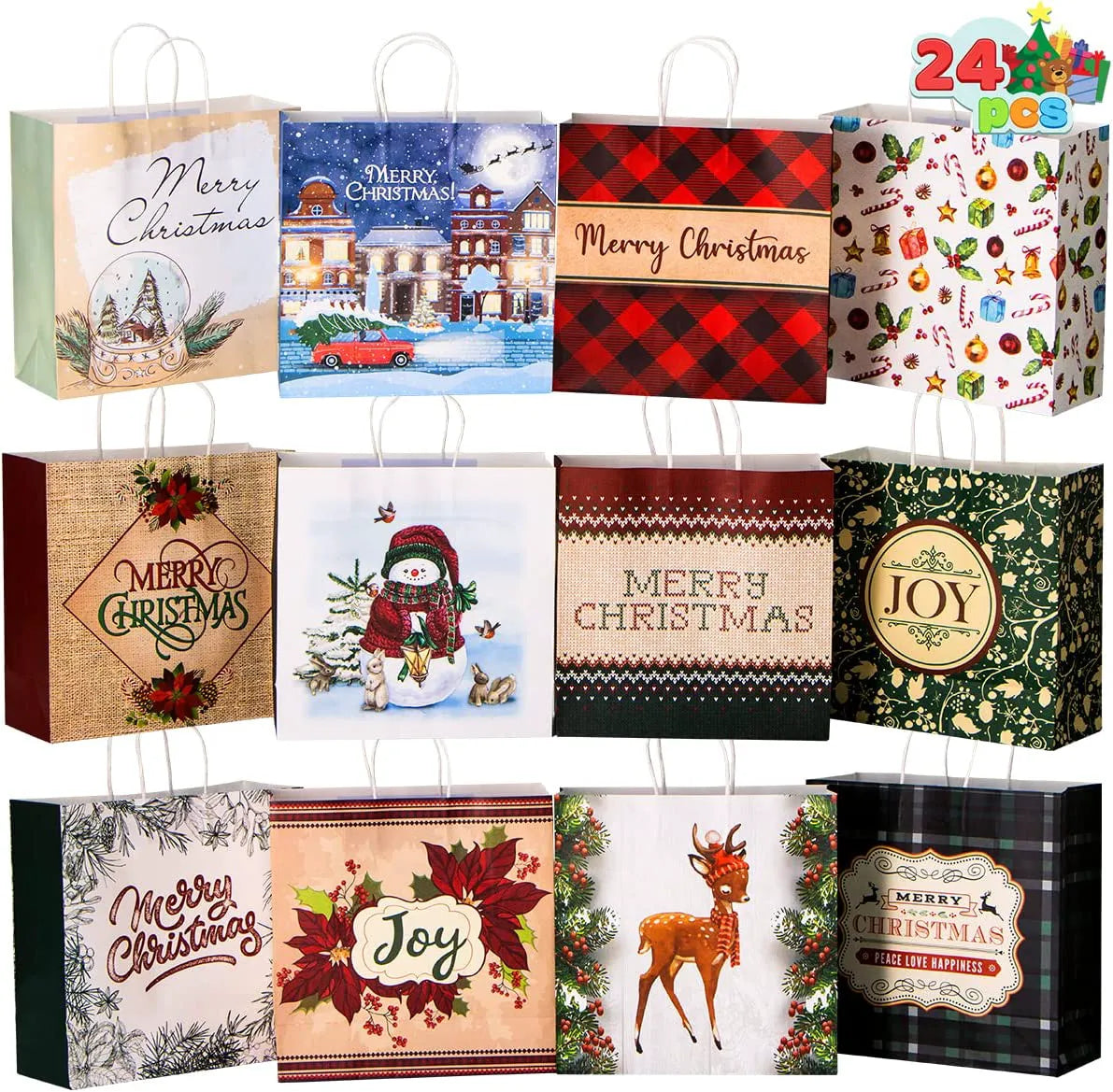 Christmas Shopping Bags, 36 Pack