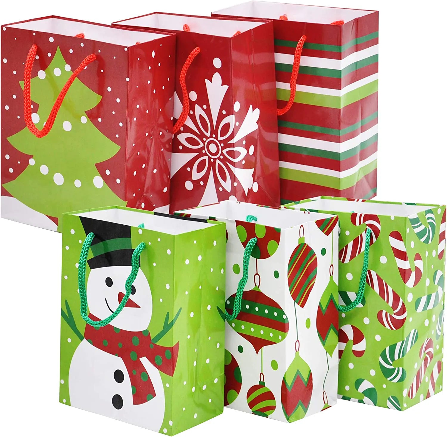 18 Pack Christmas Gift Bags - Holiday Paper Bags