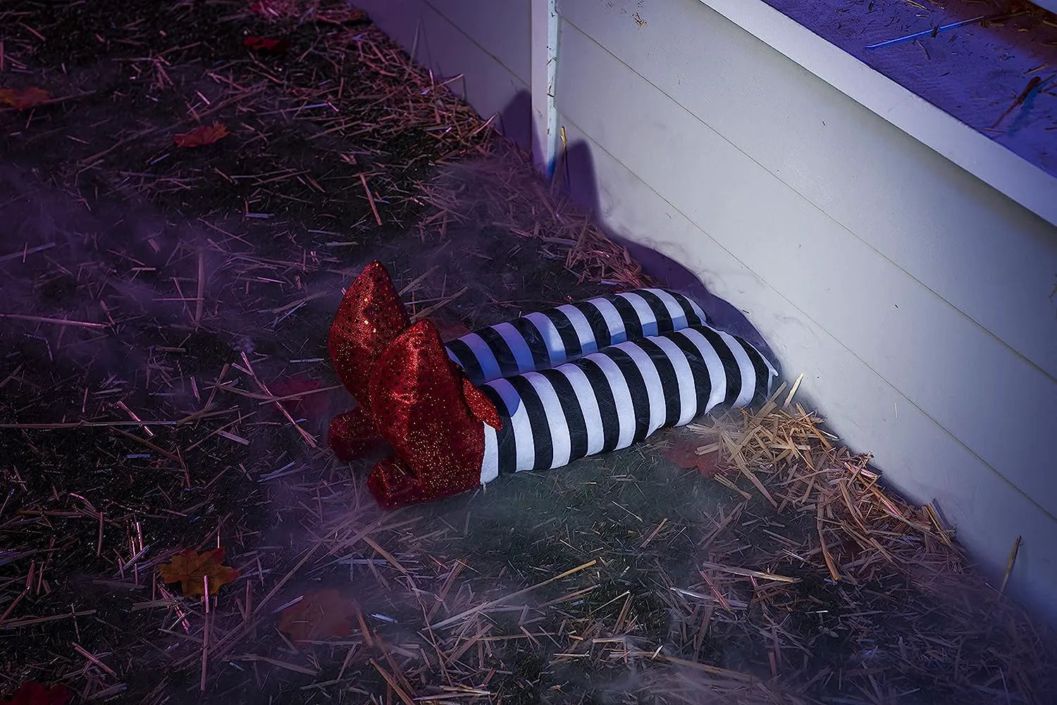 Witch Legs with Stakes (Red Shoes & Black and White Stripe), 2 Pcs