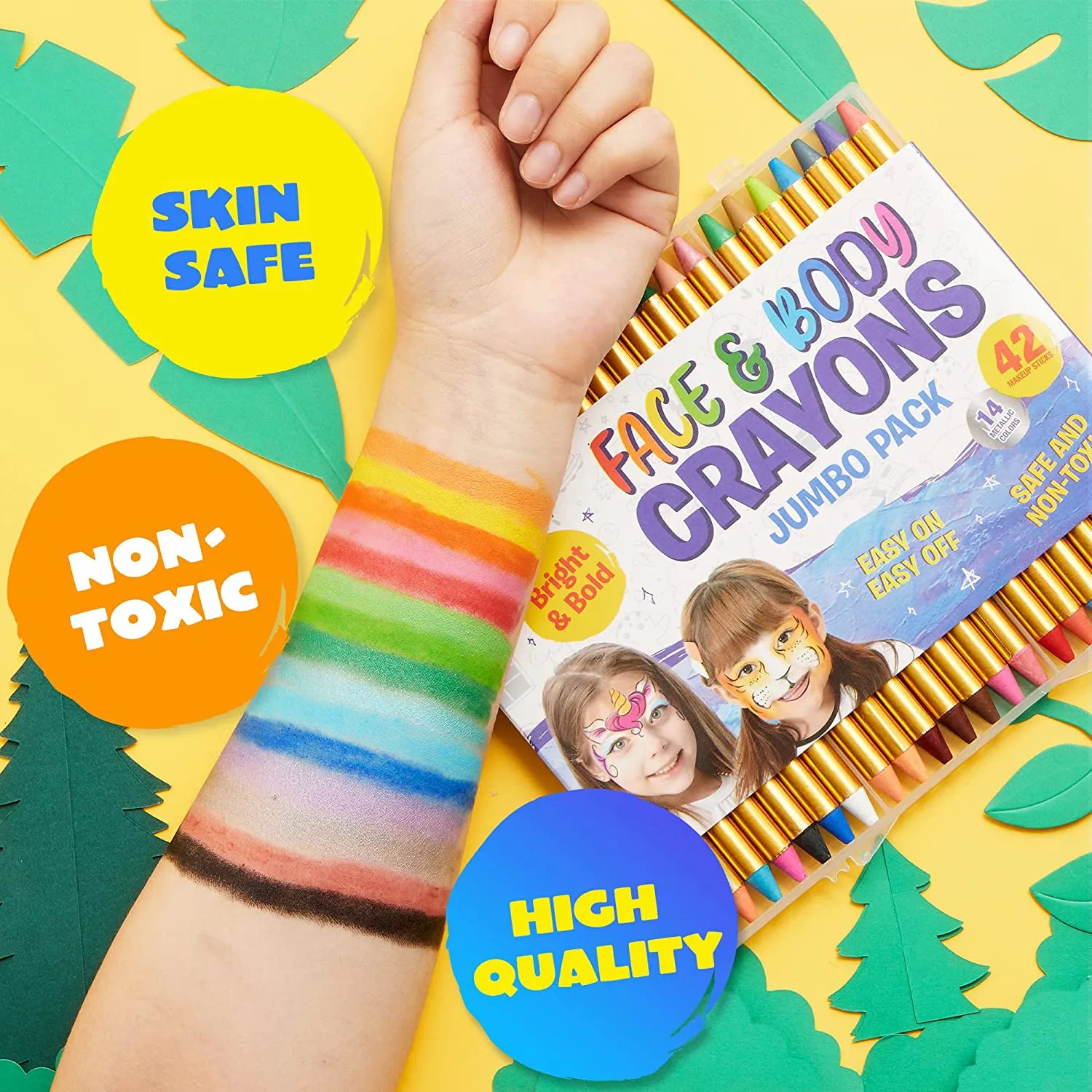 42-Piece Face and Body Paint Crayons Set