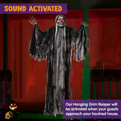 59in Hanging Grim Reaper with Glowing Eyes and Creepy Sound
