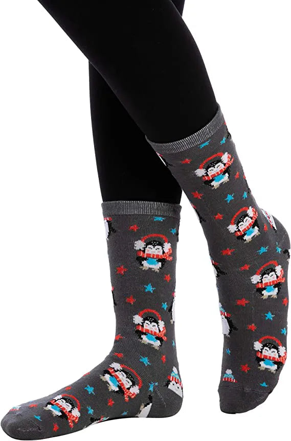 12 Pairs Christmas Holiday Crew Socks