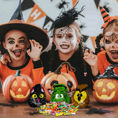 72-Pack 7.75-Inch Halloween Drawstring Goody Bags