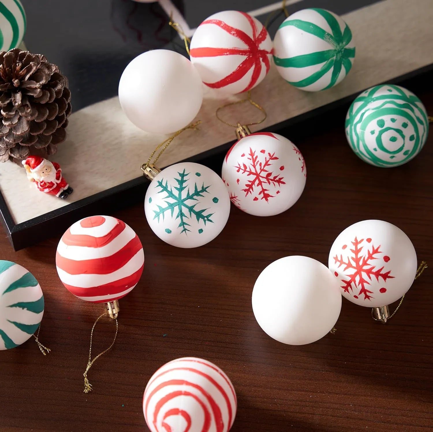24 Pack Blank White Christmas Ball Ornaments