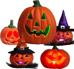 Halloween Pumpkin Light-Up Decoration Combo Set (5 Pack)