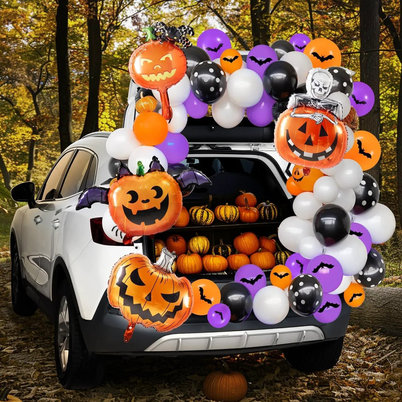 Halloween Trunk-or-Treat Car Decoration Kit with Pumpkins