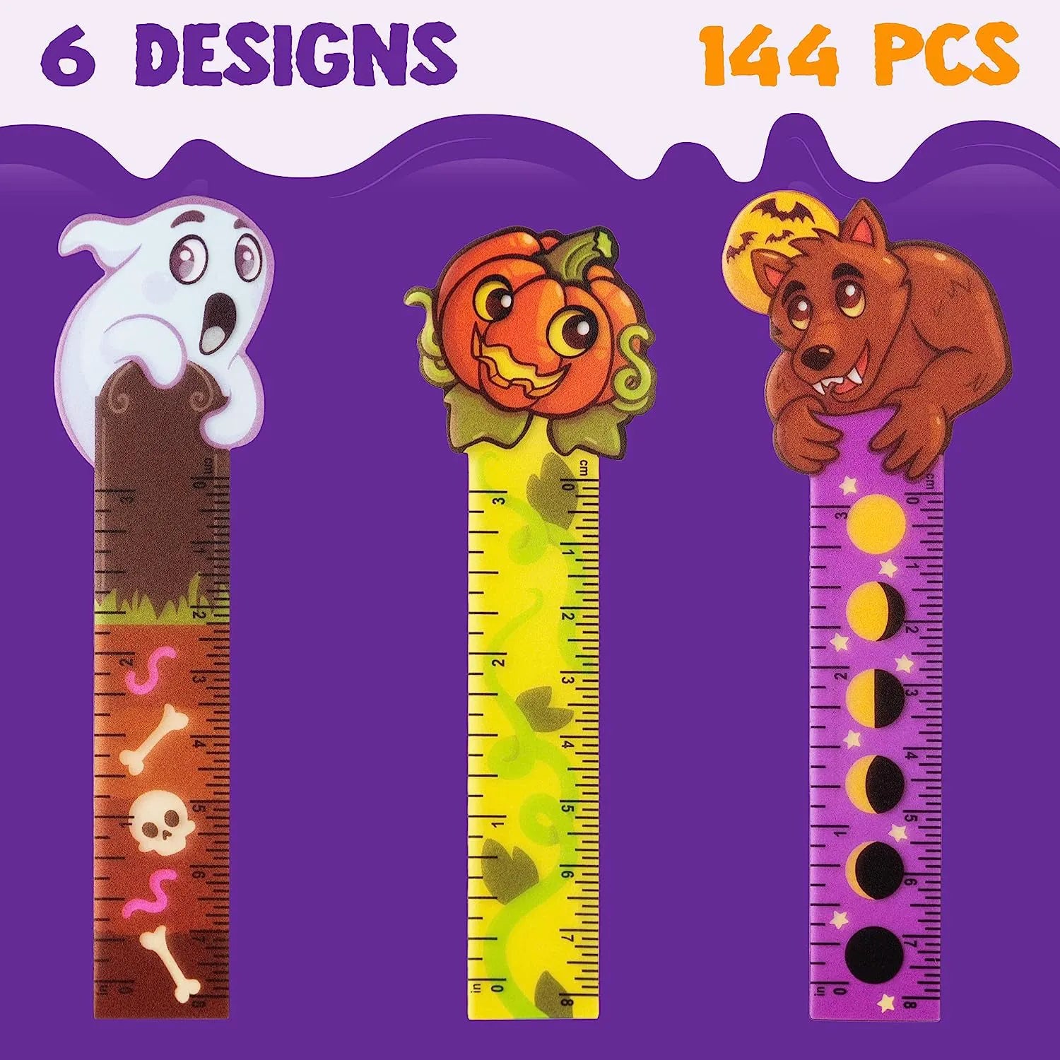 Halloween Bookmark Rulers (144 Pack)