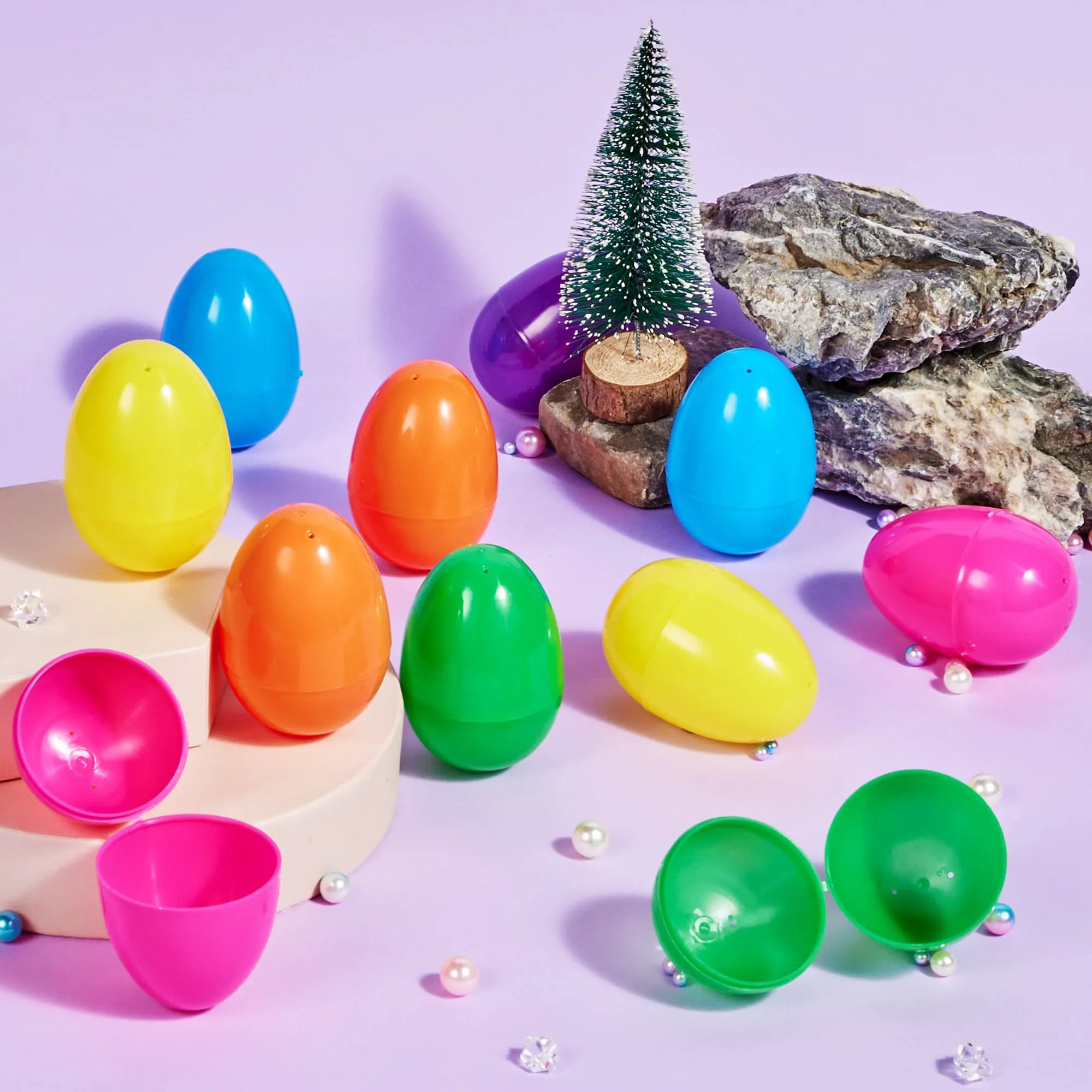 1000PCS Fillable Plastic Eggs - Empty Colorful Bright Eggshells (3.15")
