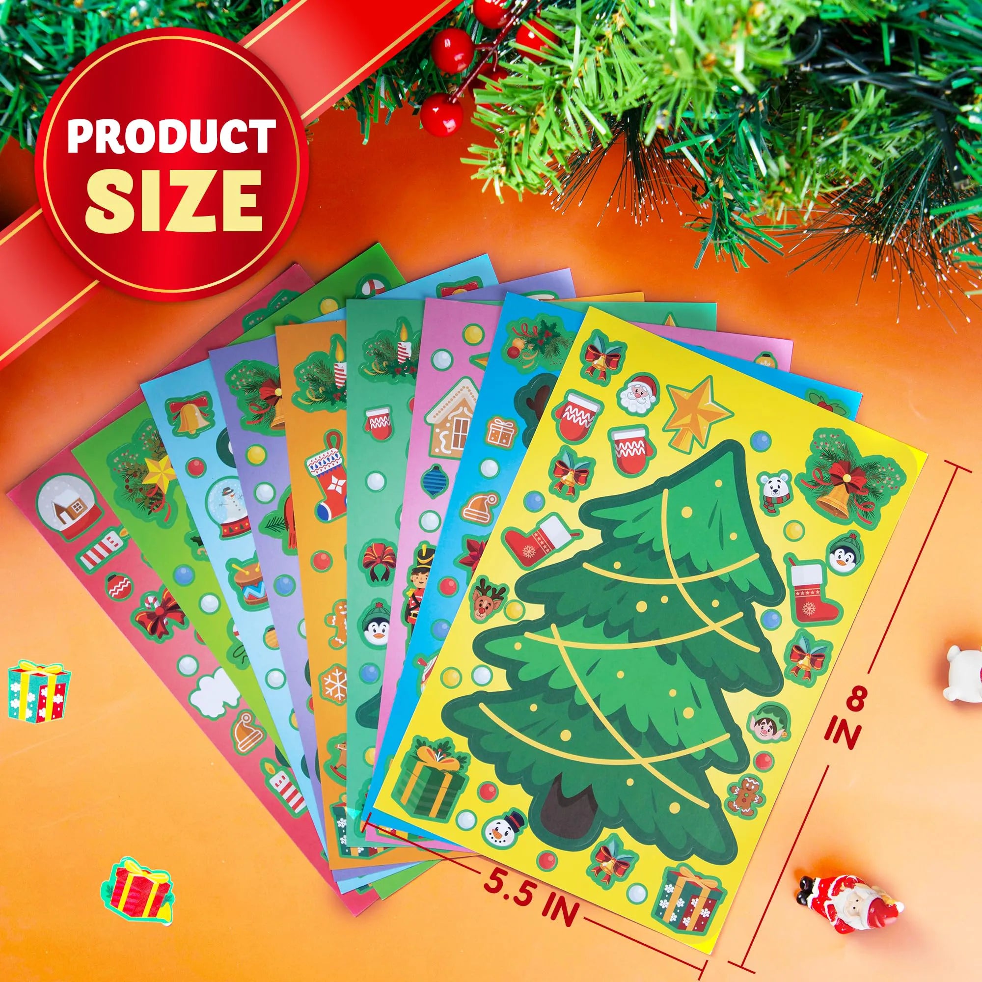36 Pcs Christmas Tree Stickers - Make Your Own Xmas Stocking Stuffers